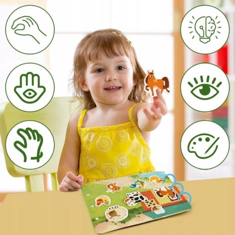 Książeczka Montessori Farma na rzepy DIY Edukacyjna i Kreatywna dla dzieci