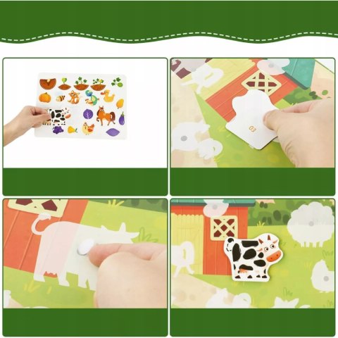 Książeczka Montessori Farma na rzepy DIY Edukacyjna i Kreatywna dla dzieci