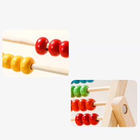 Liczydło Drewniane Stojące Edukacyjne dla Dzieci Nauka Liczenia Matematyki