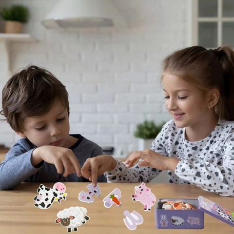 Moje pierwsze puzzle farma 28 elementów w kolorowej puszce dla dzieci