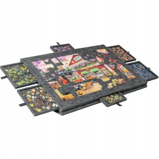 Luxma Ogromna mata filcowa do puzzli Stolik zamykany 6 szuflad organizer 77x54 cm