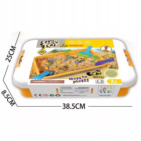 Piasek Kinetyczny dla dzieci Magiczny Plac Budowy 1,5 kg Maszyny Foremki 3+