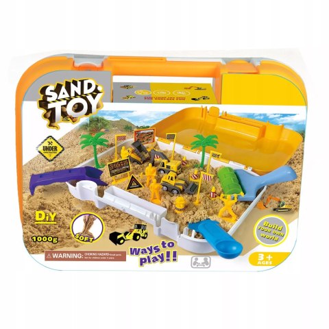 Piasek Kinetyczny dla dzieci Magiczny Plac Budowy 1 kg Maszyny Foremki 3+
