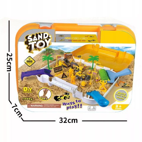 Piasek Kinetyczny dla dzieci Magiczny Plac Budowy 1 kg Maszyny Foremki 3+