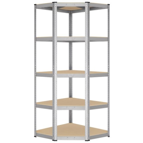 Regał magazynowy narożny 5 poziomów 875 kg 180 x 70 x 40 cm
