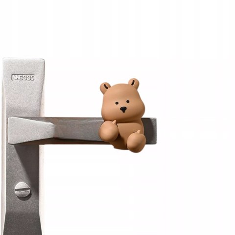 Silikonowa osłona na klamkę - anty uderzeniowy ochraniacz drzwi miś brązowy