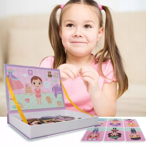 Układanka magnetyczna ubieranka dziewczynki kreatywne puzzle 51 magnesów