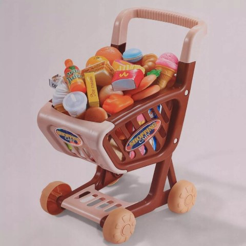 Wózek sklepowy koszyk dla dzieci słodycze ciastka napoje sklep 62 el.