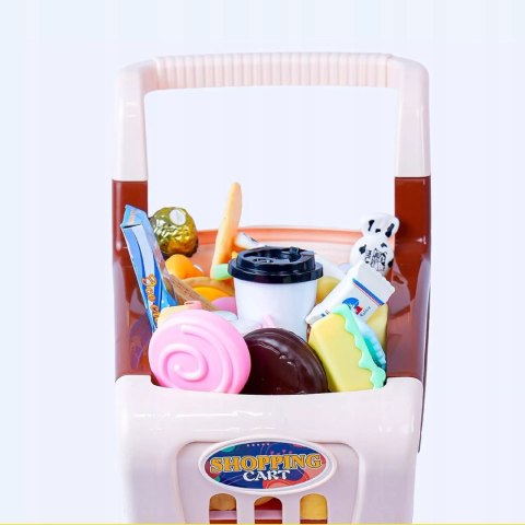 Wózek sklepowy koszyk dla dzieci słodycze ciastka napoje sklep 62 el.