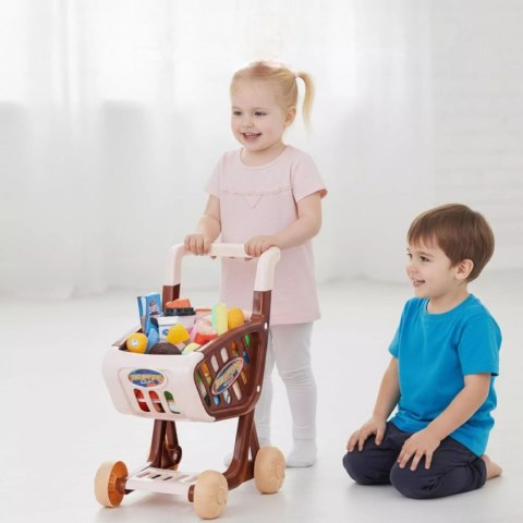 Wózek sklepowy koszyk dla dzieci słodycze ciastka napoje sklep 62 el.