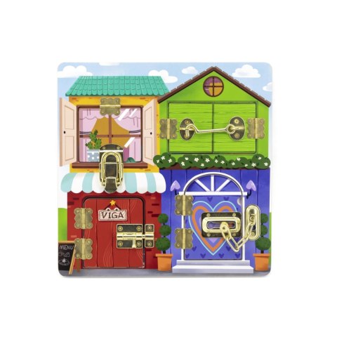 Viga Viga 44653 Tablica manipulacyjna otwórz i zamknij - Domek