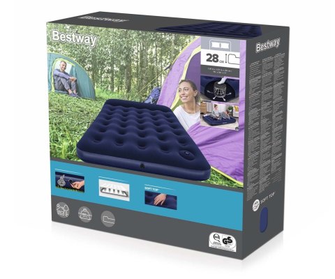 Bestway Bestway 67225 Materac dmuchany turystyczny z wbudowaną nożną pompą powietrza Full 1.91m x 1.37m x 28