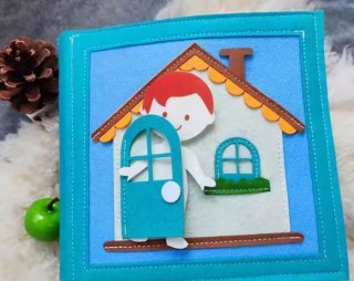 Luxma Cicha Książeczka dla dzieci Tablica Manipulacyjna Montessori Filcowa dom