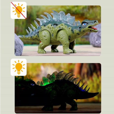 Luxma Dinozaur Stegozaur Interaktywny LED Dźwięk Chodzący dla dzieci zabawka