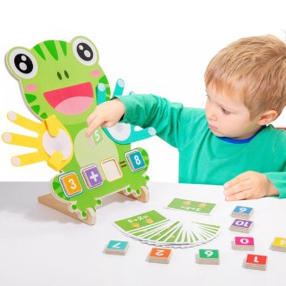 Luxma Drewniana Żabka Montessori do Nauki Liczenia Nauka przez Zabawę dla dzieci