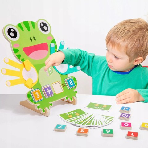 Luxma Drewniana Żabka Montessori do Nauki Liczenia Nauka przez Zabawę dla dzieci