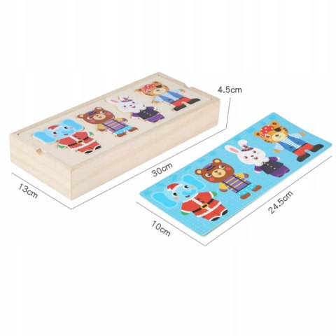 Luxma Drewniana układanka skrzynka z zwierzątkami edukacyjna zabawka dla dzieci
