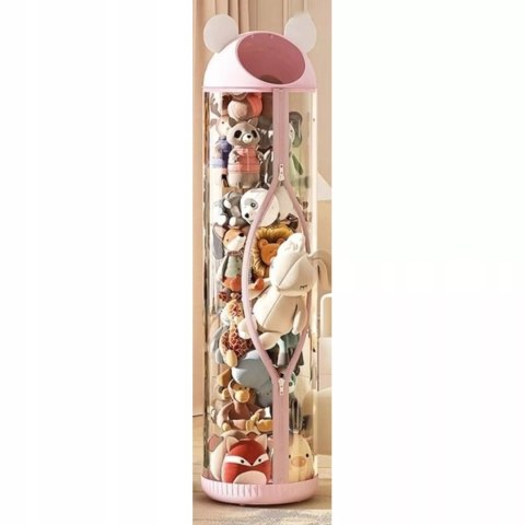 Luxma Organizer pojemnik na zabawki 112 cm zapinany na zamek różowy