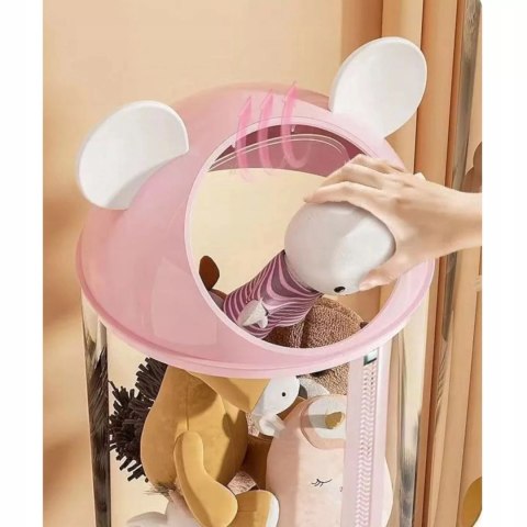 Luxma Organizer pojemnik na zabawki 112 cm zapinany na zamek różowy