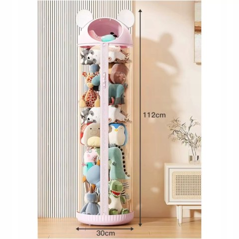 Luxma Organizer pojemnik na zabawki 112 cm zapinany na zamek różowy
