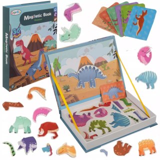 Luxma Układanka magnetyczna Montessori dinozaury puzzle magnetyczne dla dzieci