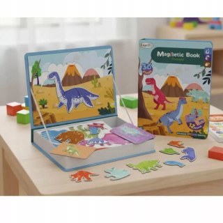 Luxma Układanka magnetyczna Montessori dinozaury puzzle magnetyczne dla dzieci