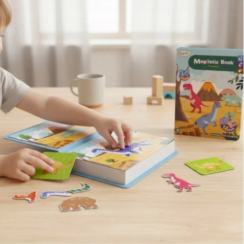 Luxma Układanka magnetyczna Montessori dinozaury puzzle magnetyczne dla dzieci