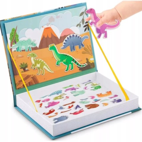 Luxma Układanka magnetyczna Montessori dinozaury puzzle magnetyczne dla dzieci