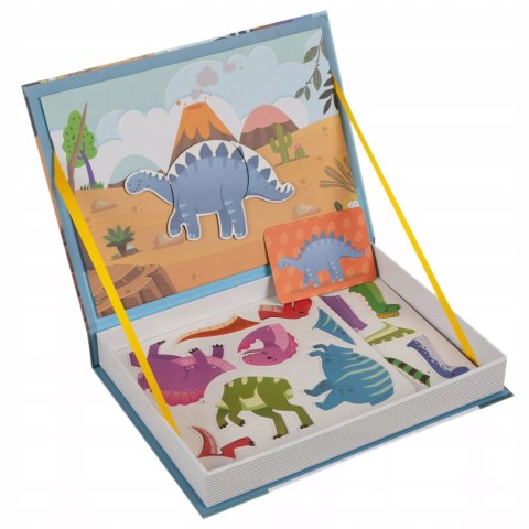 Luxma Układanka magnetyczna Montessori dinozaury puzzle magnetyczne dla dzieci