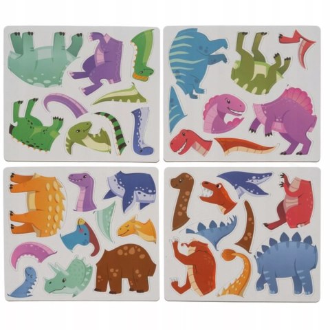 Luxma Układanka magnetyczna Montessori dinozaury puzzle magnetyczne dla dzieci