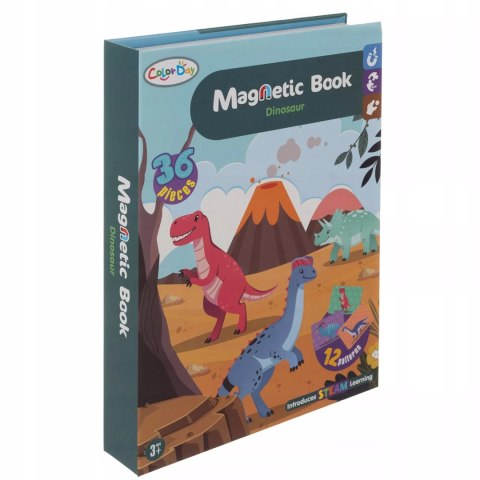 Luxma Układanka magnetyczna Montessori dinozaury puzzle magnetyczne dla dzieci
