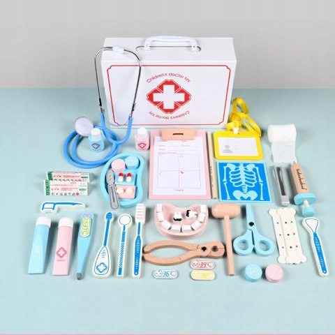 Luxma Zestaw Lekarski Mały Doktor XXL Apteczka Dentysta 3+ drewniane elementy