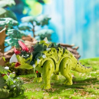 Luxma Dinozaur Interaktywny Triceratops Chodzący, Świecący, dla Dzieci Zielony