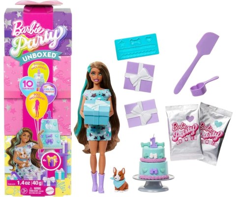 Mix Mattel JFG72 Barbie Party Unboxed Reveal - Zestaw 10 Niespodzianek z Lalką