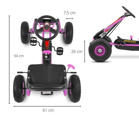 Milly Mally Milly Mally Gokart na pedały Thor Pink