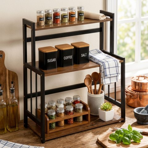Regał kuchenny na przyprawy CEZAR Wood Brown
