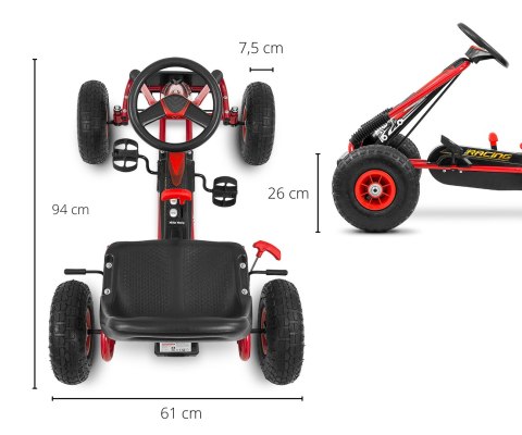 Milly Mally Milly Mally Gokart na pedały Thor Red