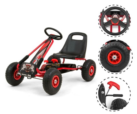 Milly Mally Milly Mally Gokart na pedały Thor Red