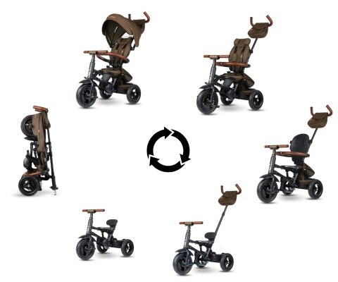 Qplay Qplay Rowerek Trójkołowy Rito Deluxe Rubber Brown