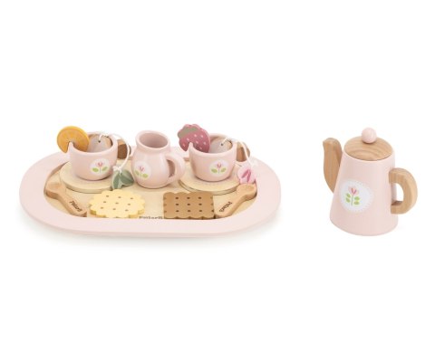 Viga Viga 44267 PolarB Drewniany zestaw do kawy i herbaty - pink