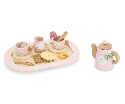 Viga Viga 44267 PolarB Drewniany zestaw do kawy i herbaty - pink