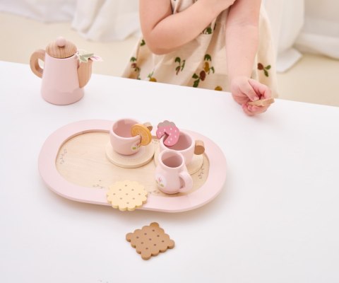 Viga Viga 44267 PolarB Drewniany zestaw do kawy i herbaty - pink