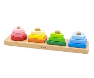 Viga Viga 44686 Viga Klocki z sorterem kształtów - figury geometryczne - piramidki