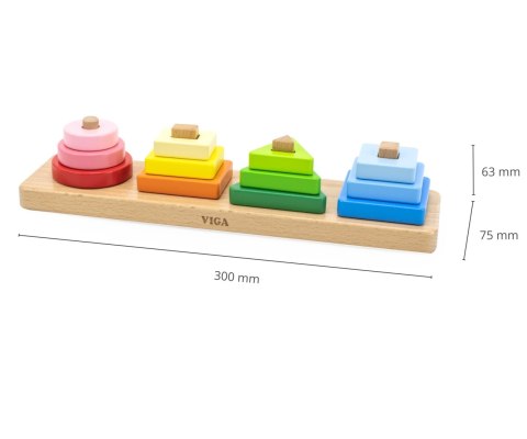 Viga Viga 44686 Viga Klocki z sorterem kształtów - figury geometryczne - piramidki