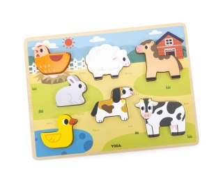 Viga Viga 44702 Puzzle na podkładce 7 elementów- farma