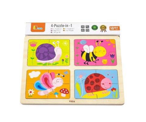Viga Viga 50189 Puzzle na podkładce 4w1 - owady