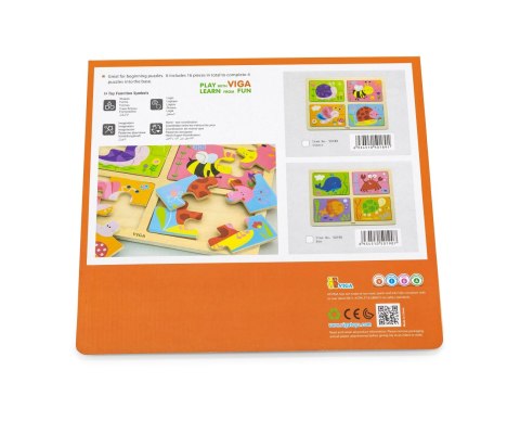 Viga Viga 50189 Puzzle na podkładce 4w1 - owady