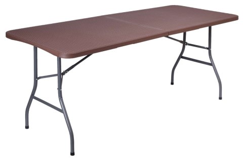 Stół cateringowy RATTAN składany w walizkę 180 cm brązowy Stół cateringowy RATTAN składany w walizkę 180 cm brązowy