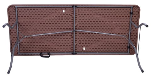 Stół cateringowy RATTAN składany w walizkę 180 cm brązowy Stół cateringowy RATTAN składany w walizkę 180 cm brązowy