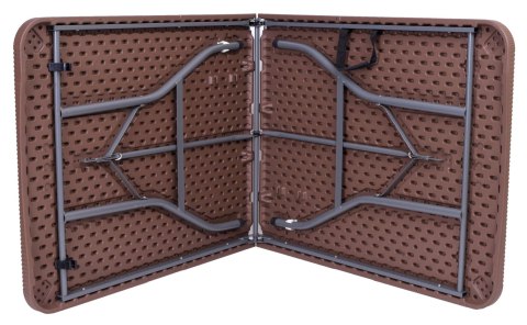 Stół cateringowy RATTAN składany w walizkę 180 cm brązowy Stół cateringowy RATTAN składany w walizkę 180 cm brązowy
